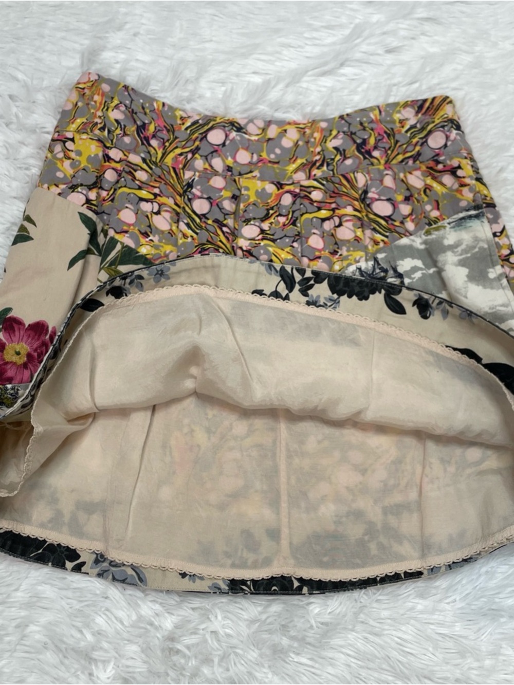Anthropologie Leifnotes Mini Skirt Womens Size 12 Fortress Floral Pleated Short - Picture 6 of 11
